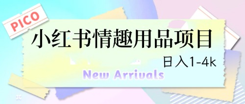 最新小红书情趣用品项目，日入1-4k-启航188资源站