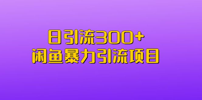 日引流300+闲鱼暴力引流项目-启航188资源站