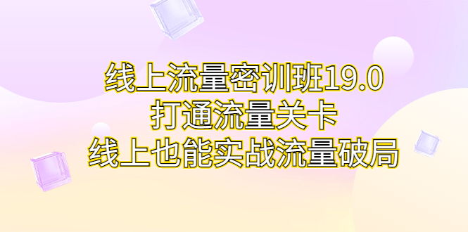 线上流量密训班19.0，打通流量关卡，线上也能实战流量破局-启航188资源站