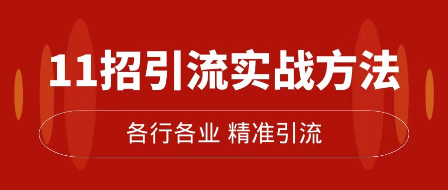 精准引流术：11招引流实战方法，让你私域流量加到爆（11节课完整版）-启航188资源站