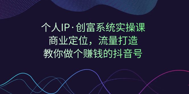 个人IP·创富系统实操课：商业定位，流量打造，教你做个赚钱的抖音号-启航188资源站