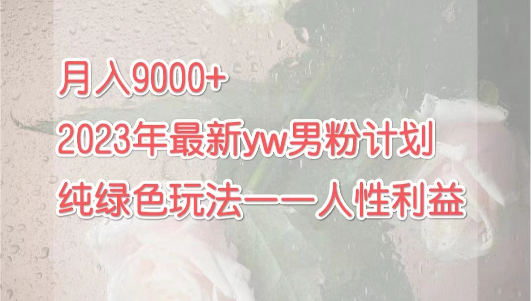 月入9000+2023年9月最新yw男粉计划绿色玩法——人性之利益-启航188资源站