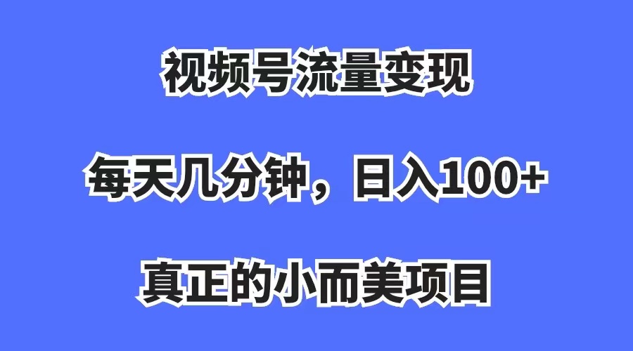 视频号流量变现，每天几分钟，收入100+，真正的小而美项目-启航188资源站