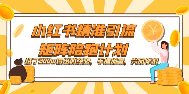 小红书精准引流·矩阵陪跑计划：烧了200w得出的经验，手握流量，兴风作浪！-启航188资源站