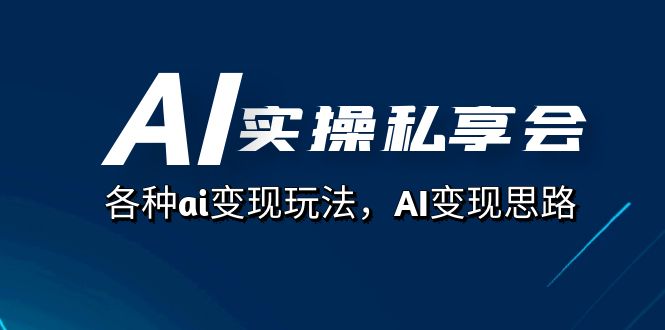 AI实操私享会，各种ai变现玩法，AI变现思路（67节课）-启航188资源站