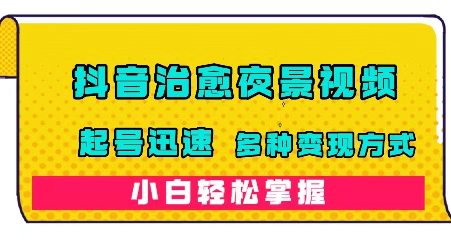 抖音治愈系夜景视频，起号迅速，多种变现方式，小白轻松掌握（附120G素材）-启航188资源站