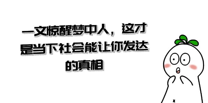 某公众号付费文章《一文 惊醒梦中人，这才是当下社会能让你发达的真相》-启航188资源站