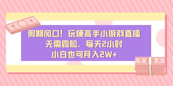 假期风口！玩梗高手小游戏直播，无需露脸，每天2小时，小白也可月入2W+-启航188资源站