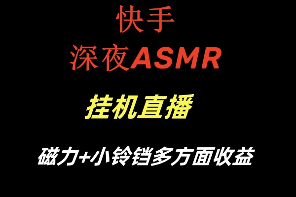 快手深夜ASMR挂机直播磁力+小铃铛多方面收益-启航188资源站