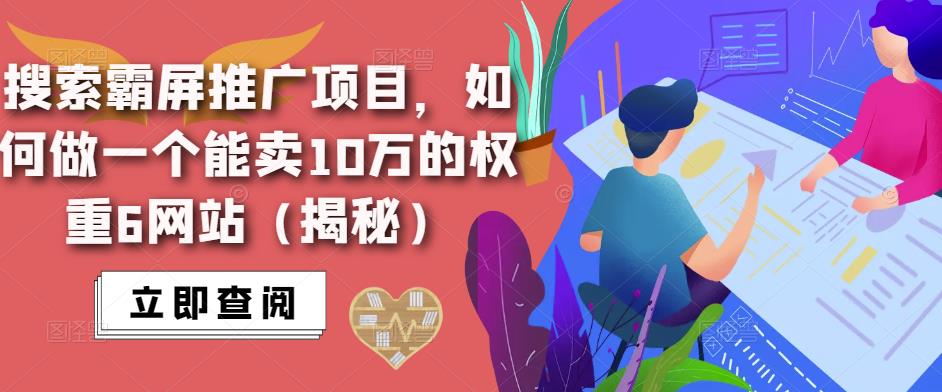 搜索霸屏推广项目，如何做一个能卖10万的权重6网站（揭秘）-启航188资源站