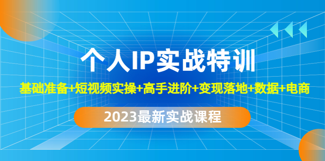 （4735期）2023个人IP实战特训：基础准备+短视频实操+高手进阶+变现落地+数据+电商-启航188资源站