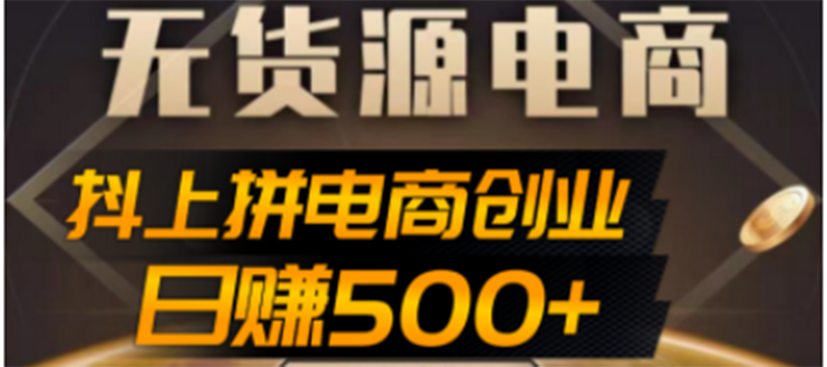 （4475期）抖上拼无货源电商创业项目、外面收费12800，日赚500+的案例解析参考-启航188资源站