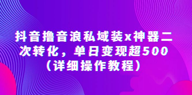 （6186期）抖音撸音浪私域装x神器二次转化，单日变现超500（详细操作教程）-启航188资源站