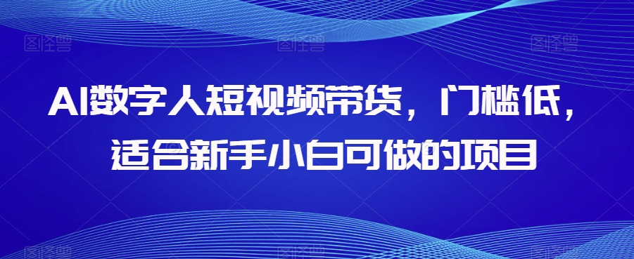 AI数字人短视频带货，门槛低，适合新手小白可做的项目-启航188资源站