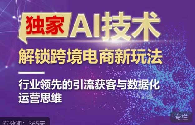 独家AI技术&ChatGPT解锁跨境电商新玩法，行业领先的引流获客与数据化运营思维-启航188资源站