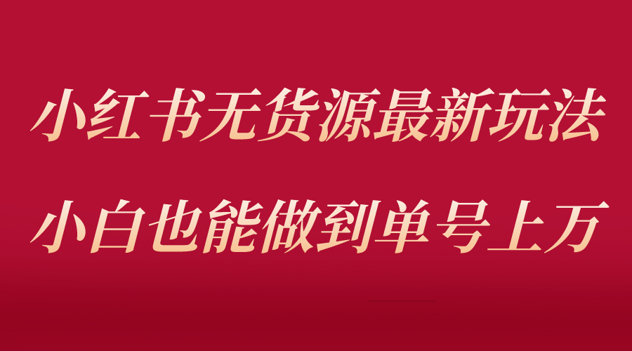 （5646期）小红书无货源最新螺旋起号玩法，电商小白也能做到单号上万（收费3980）-启航188资源站