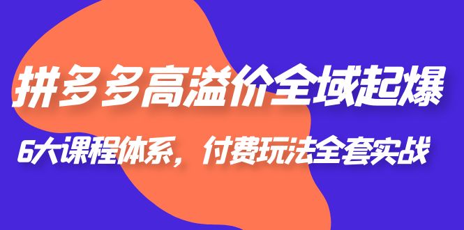 （6297期）拼多多-高溢价 全域 起爆，6大课程体系，付费玩法全套实战！-启航188资源站