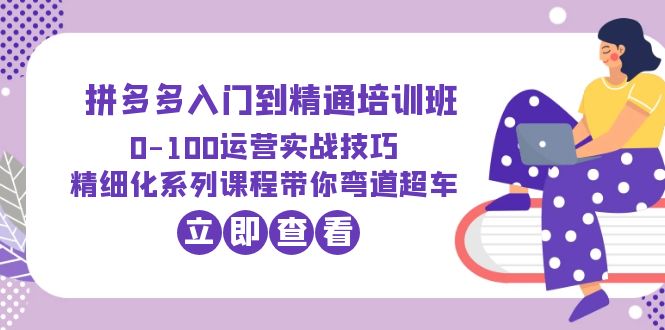 （6243期）2023拼多多入门到精通培训班：0-100运营实战技巧 精细化系列课带你弯道超车-启航188资源站