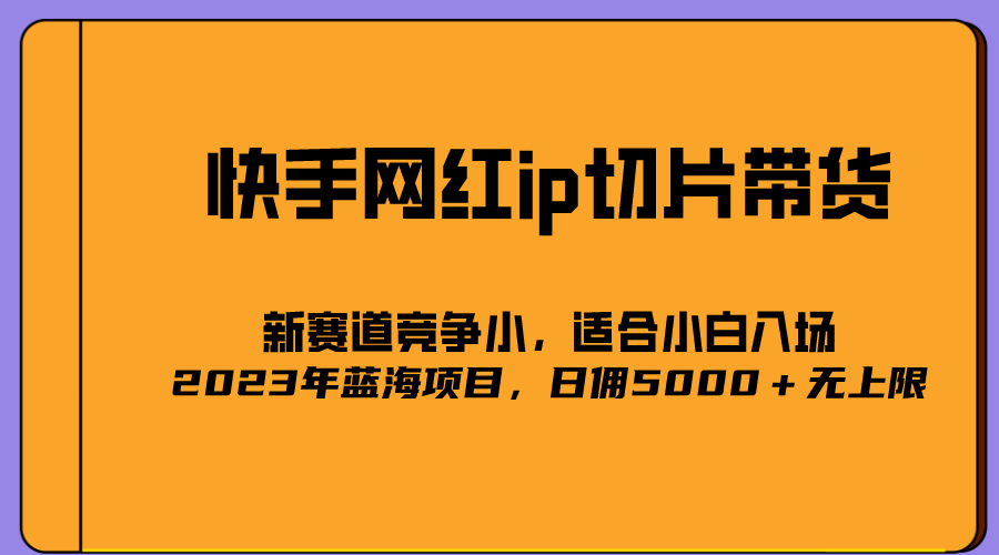 （5346期）2023爆火的快手网红IP切片，号称日佣5000＋的蓝海项目，二驴的独家授权-启航188资源站