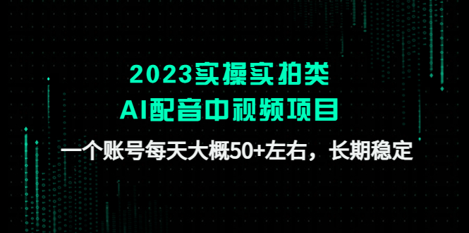 （4674期）2023实操实拍类AI配音中视频项目，一个账号每天大概50+左右，长期稳定-启航188资源站