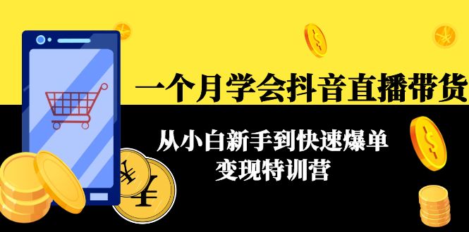 一个月学会抖音直播带货：从小白新手到快速爆单变现特训营(63节课)-启航188资源站