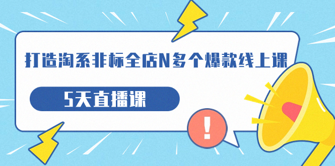 （7343期）打造-淘系-非标全店N多个爆款线上课，5天直播课（19期）-启航188资源站