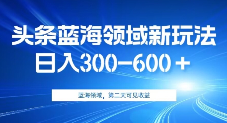 AI头条野路子蓝海领域新玩法2.0，日入300-600＋，附保姆级教程【揭秘】-启航188资源站