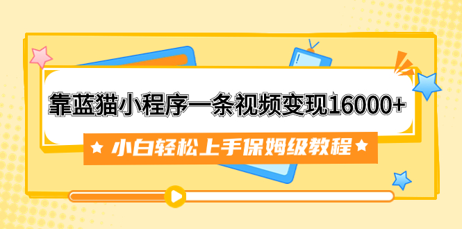 （7595期）靠蓝猫小程序一条视频变现16000+小白轻松上手保姆级教程（附166G资料素材）-启航188资源站