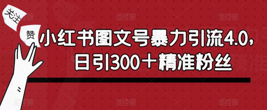 小红书图文号暴力引流4.0，日引300＋精准粉丝【揭秘】-启航188资源站