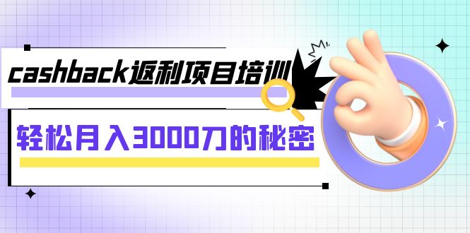 （7765期）cashback返利项目培训：轻松月入3000刀的秘密（8节课）-启航188资源站