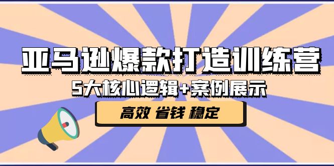 （5107期）亚马逊爆款打造训练营：5大核心逻辑+案例展示 打造爆款链接 高效 省钱 稳定-启航188资源站