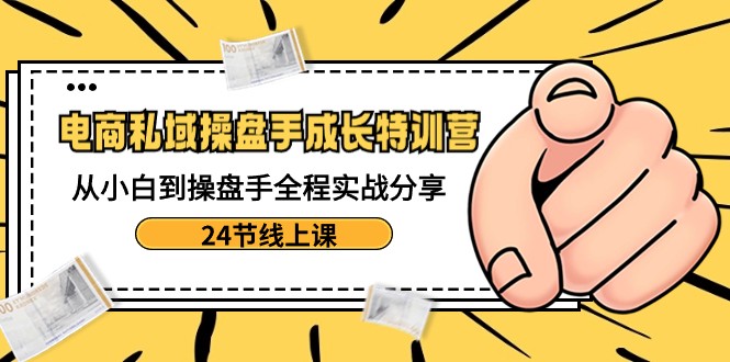 电商私域操盘手成长特训营：从小白到操盘手全程实战分享-24节线上课-启航188资源站