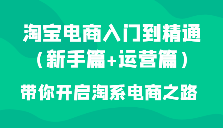 淘宝电商入门到精通（新手篇+运营篇）带你开启淘系电商之路-启航188资源站