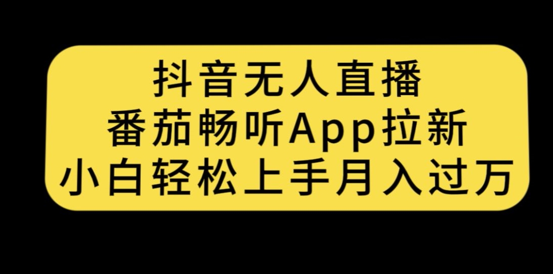 抖音无人直播，番茄畅听APP拉新，小白轻松上手月入过万-启航188资源站