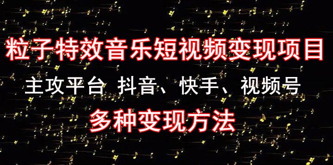 （4586期）《粒子特效音乐短视频变现项目》主攻平台 抖音、快手、视频号 多种变现方法-启航188资源站