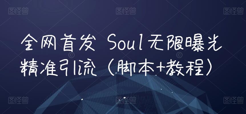 全网首发 Soul无限曝光精准引流（脚本+教程）-启航188资源站