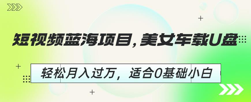 短视频蓝海项目，美女车载U盘，轻松月入过万，适合0基础小白【揭秘】-启航188资源站