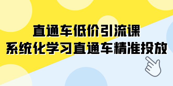 （7698期）直通车-低价引流课，系统化学习直通车精准投放（14节课）-启航188资源站