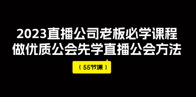 （7738期）2023直播公司老板必学课程，做优质公会先学直播公会方法（55节课）-启航188资源站