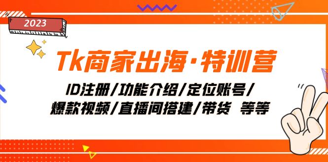 （7974期）Tk商家出海·特训营：ID注册/功能介绍/定位账号/爆款视频/直播间搭建/带货.-启航188资源站