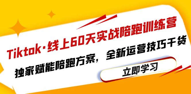 （6333期）Tiktok·线上60天实战陪跑训练营，独家赋能陪跑方案，全新运营技巧干货-启航188资源站