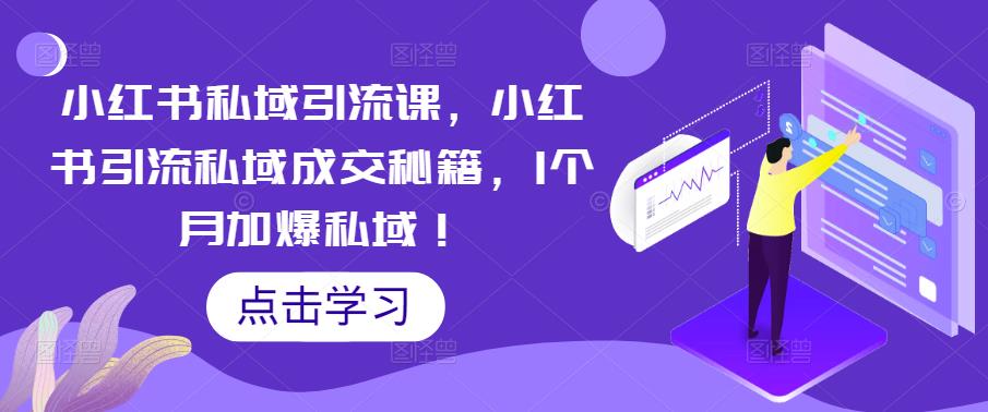 （5352期）小红书私域引流课，小红书引流私域成交秘籍，1个月加爆私域！-启航188资源站