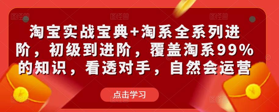 淘宝实战宝典+淘系全系列进阶，初级到进阶，覆盖淘系99%的知识，看透对手，自然会运营-启航188资源站