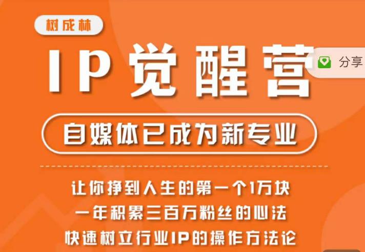 树成林·IP觉醒营，快速树立行业IP的操作方法论，让你赚到人生的第一个1万块-启航188资源站