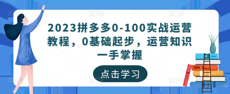 2023拼多多0-100实战运营教程，0基础起步，运营知识一手掌握-启航188资源站