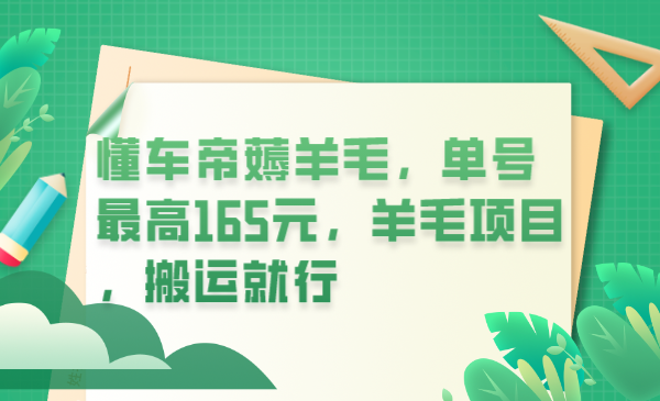 （6175期）懂车帝薅羊毛，单号最高165元，羊毛项目，搬运就行-启航188资源站