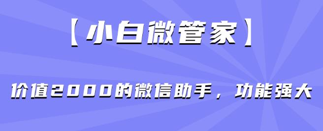 【小白微管家】价值2000的微信助手，功能强大-启航188资源站