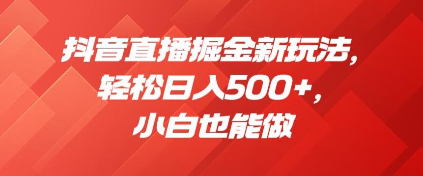 抖音直播掘金新玩法，轻松日入500+，小白也能做【揭秘】-启航188资源站