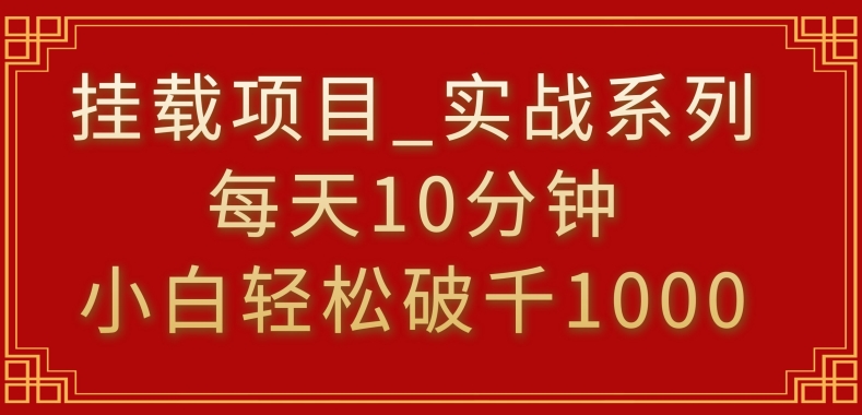 挂载项目，小白轻松破1000，每天10分钟，实战系列保姆级教程-启航188资源站