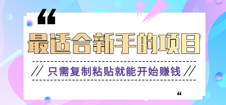 2024最适合新手操作的项目，新手小白只需复制粘贴就能开始赚钱【视频教程+软件】-启航188资源站